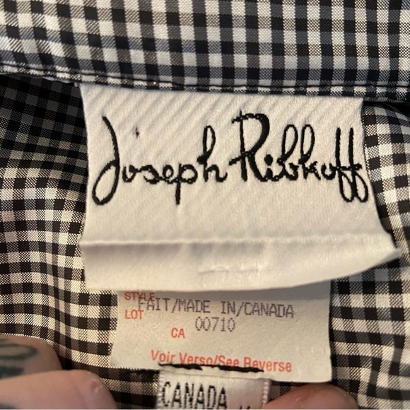Joseph Ribkoff women’s gingham checked button up cropped blouse in size 14 - Picture 11 of 12